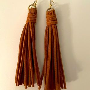 Brown Suede Tassel Earrings